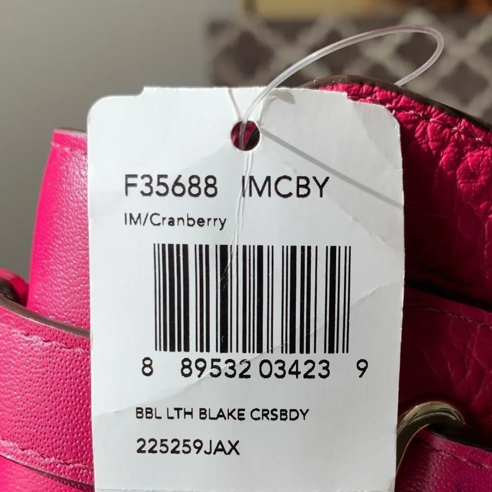 NWT COACH CRANBERRY PINK BLAKE CROSSBODY IN BUBBLE LEATHER (COACH F35688)